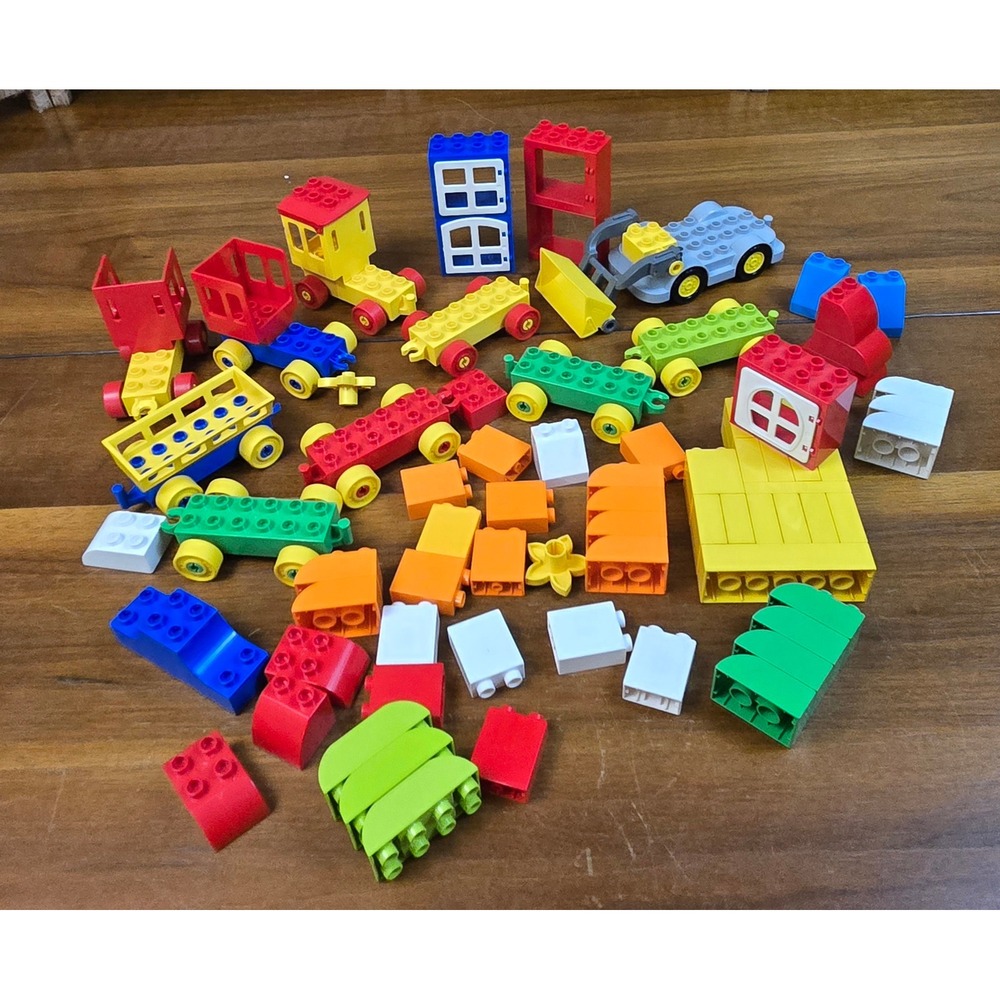 LEGO Duplo Bulk Lot Vehicle Bases Bricks Windows Construction Set Multicolor